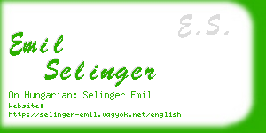 emil selinger business card